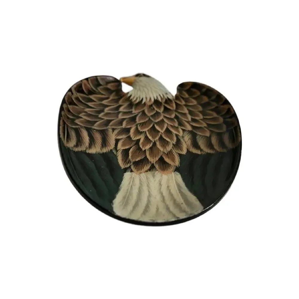 Vintage Eagle Mens Dresser Lacquerware Valet Trinket Dish